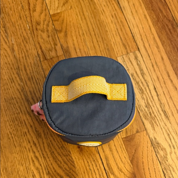 Kipling Navy Cosmetic Case with Yellow Accents and Pink Pom - Picture 3 of 7